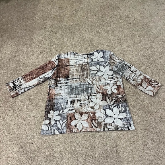 Alfred Dunner 3/4 Length Sleeve Blouse - Picture 7 of 7